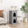 vidaXL Cat Tree Light Grey Engineered Wood, Plush, Sisal Cat Tree
