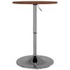 vidaXL Bar Table Dark Brown Solid Oak Wood, Chromed Steel Tall, Compact