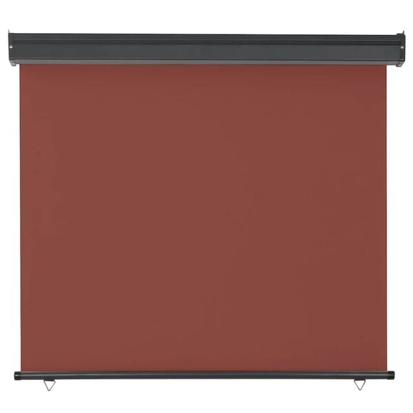 vidaXL Balcony Side Awning Brown Polyester, Aluminum, Steel 49.2 x 98.4 in