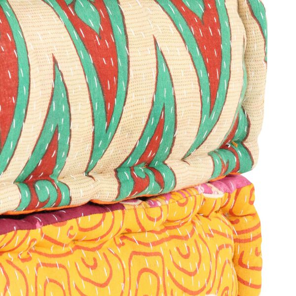 vidaXL Pouffe Multicolor 100% cotton, polyester filling Medium