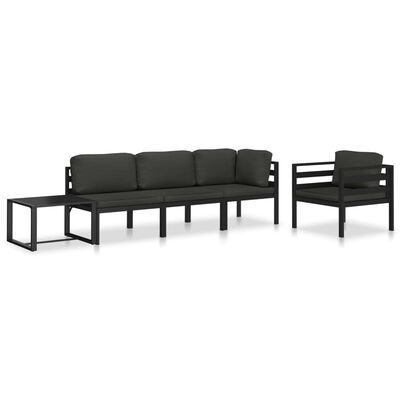 vidaXL Sectional Middle Sofa with Cushions Aluminum Anthracite