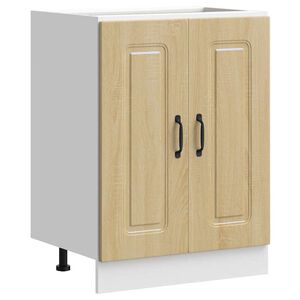 vidaXL Sink Base Cabinet Sonoma oak Engineered wood 23.6 x 18.1 x 32.1 in