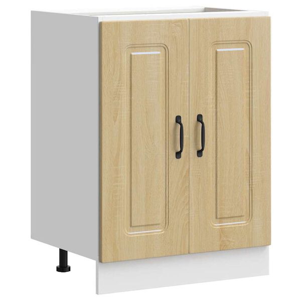 vidaXL Sink Base Cabinet Sonoma oak Engineered wood 23.6 x 18.1 x 32.1 in