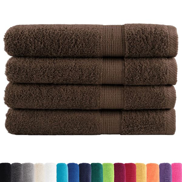 vidaXL Sauna Towel Set of 4 Brown 100% Cotton 31.5 x 78.7 in