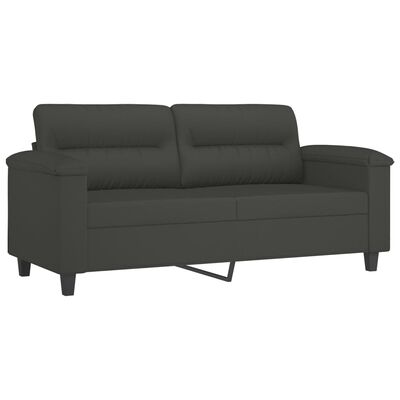 vidaXL 4 Piece Sofa Set with Pillows Dark Gray Microfiber Fabric