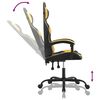 vidaXL Gaming Chair Black and Gold Faux Leather