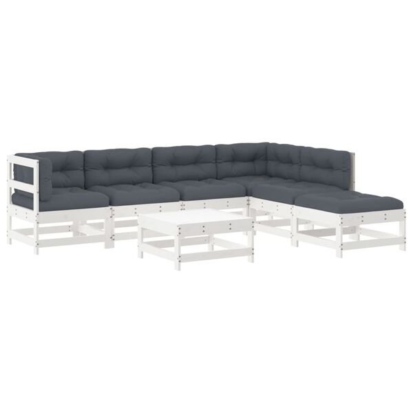 vidaXL Garden Lounge Set White, Anthracite