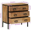 vidaXL Sideboard Natural mango wood Solid mango wood and iron