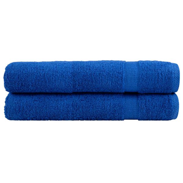 vidaXL Sauna Towel Set of 2 Blue 100% Cotton 31.5 x 78.7 in
