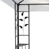 vidaXL Gazebo White and Black Powder-coated Steel 9.8 x 19.7 ft