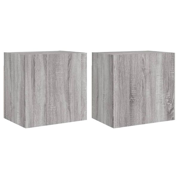 vidaXL TV Wall Cabinet Set of 2 Grey Sonoma Engineered wood Medium