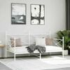 vidaXL Daybed with Trundle White Steel Medium Daybed with Storage