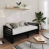 vidaXL Day Bed Black Solid Pine Wood 2x Convertible Day Bed