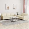 vidaXL Sofa Set Cream Faux leather 2-Seater Durable Sofa Set
