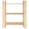 vidaXL Book Cabinet Natural Wood Solid pine wood (untreated) Medium