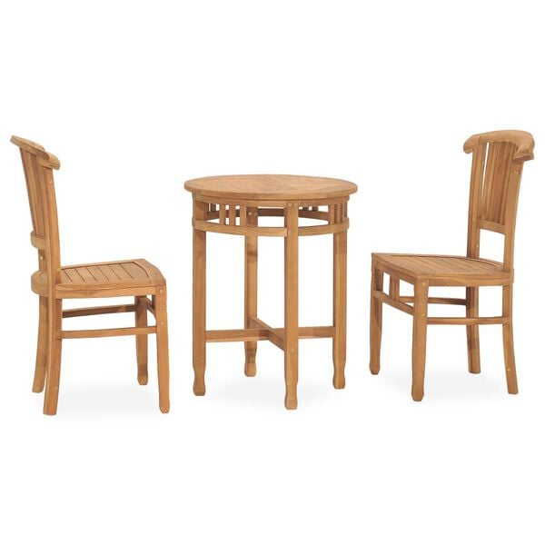 vidaXL Garden Dining Set Teak Smooth Fine Sanded Teak Hardwood 3 Piece Set