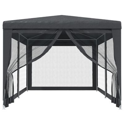 vidaXL Party Tent with 6 Mesh Sidewalls Anthracite 9.8'x19.7' HDPE