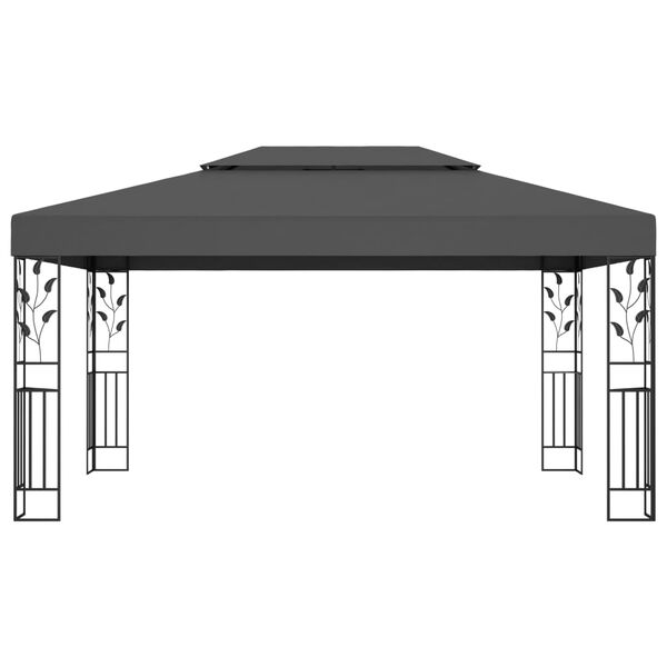 vidaXL Gazebo Anthracite Powder-coated steel frame, 100% polyester fabric