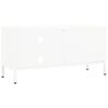 vidaXL TV Cabinet White White powder-coated steel, tempered glass Large