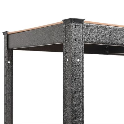 vidaXL 5-Layer Heavy-duty Shelves 3 pcs Gray Steel&Engineered Wood