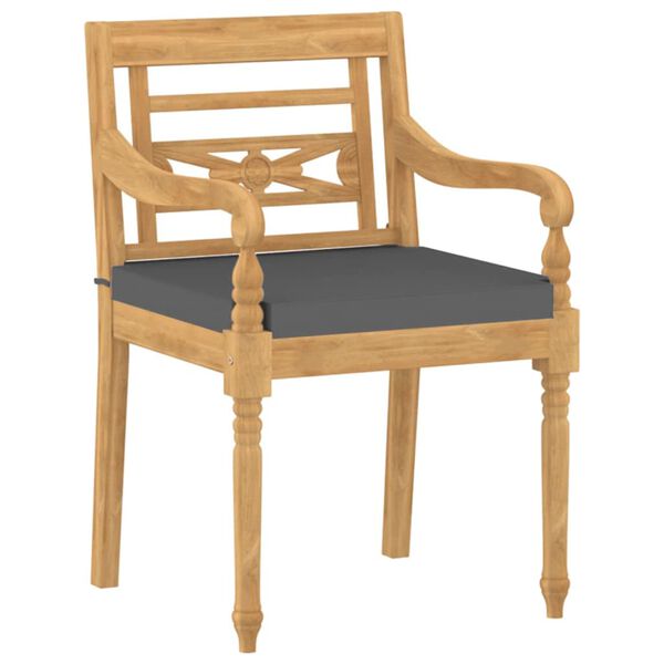 vidaXL 5 Piece Patio Dining Set with Cushions Solid Teak Wood