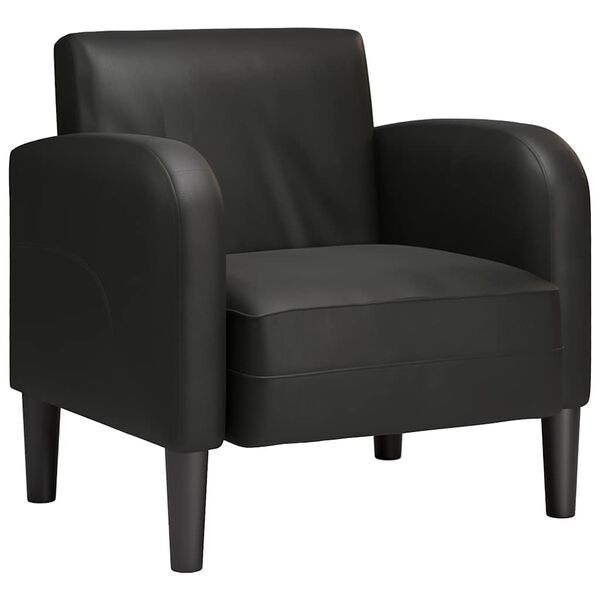 vidaXL Sofa Chair Black Faux Leather, Foam, Spring, Plywood, Plastic