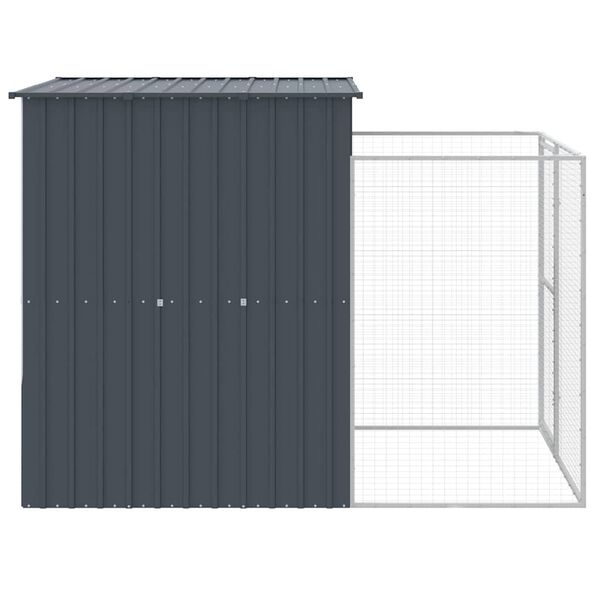 vidaXL Dog House Anthracite Galvanized Steel 65 x 98.8 x 71.3 in Durable