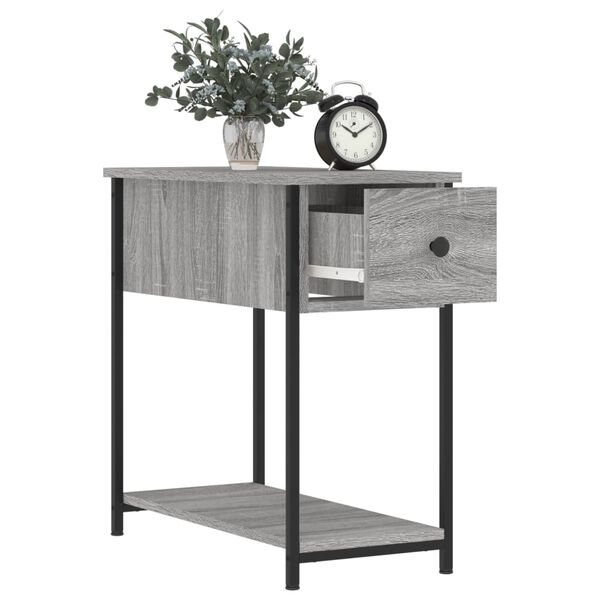 vidaXL Bedside Cabinet Set of 2 Grey Sonoma Engineered wood, iron