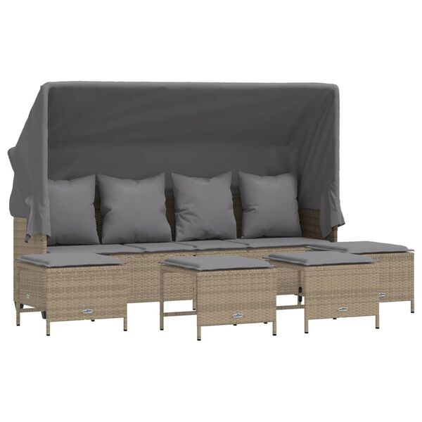vidaXL Garden Sofa Set Beige, Light grey