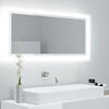 vidaXL Mirror High gloss white Engineered wood, acrylic