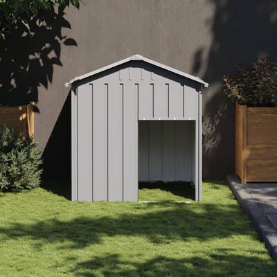 vidaXL Dog House with Roof Light Gray 46.1"x40.6"x48.4" Galvanized Steel