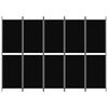 vidaXL 5-Panel Room Divider Black 98.4"x70.9" Fabric