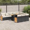vidaXL Garden Sofa Set Black, Cream White