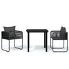 vidaXL Garden Dining Set Black Powder-coated steel Medium