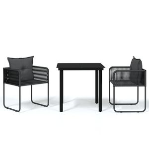 vidaXL Garden Dining Set Black Powder-coated steel Medium