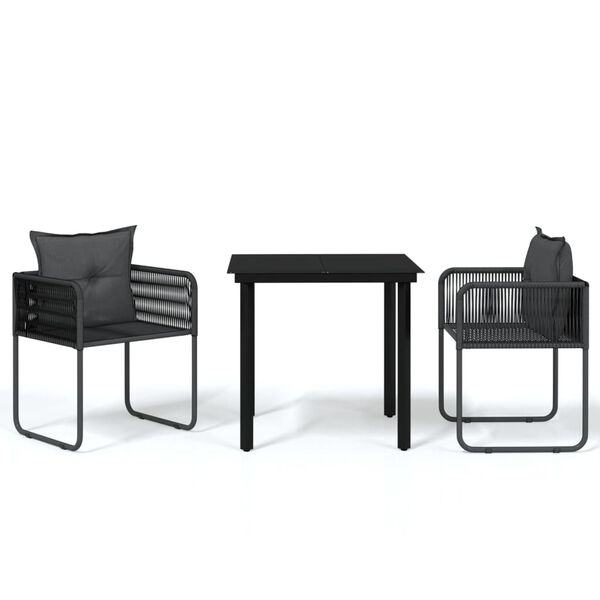 vidaXL Garden Dining Set Black Powder-coated steel Medium