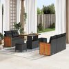 vidaXL Garden Sofa Set with Cushion 10 pcs Black Poly Rattan