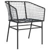vidaXL 7 Piece Patio Dining Set Black Poly Rattan Glass