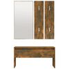 vidaXL Hallway Furniture Set Smoked oak Engineered wood, acrylic Medium
