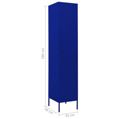 vidaXL Locker Cabinet Navy Blue 13.8"x18.1"x70.9" Steel