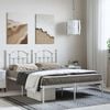 vidaXL Bed Frame White Powder-Coated Steel Double Bed Frame