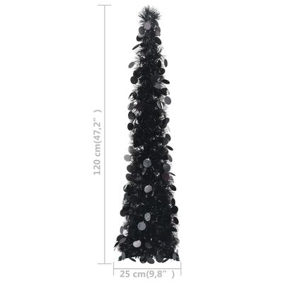 vidaXL Pop-up Artificial Christmas Tree Black 4 ft PET