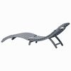 vidaXL Sun Lounger Gray Solid acacia wood, 100% polyester fabric Full-size