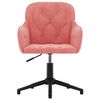 vidaXL Office Chair Pink Velvet, Metal, Plywood Medium Height-Adjustable