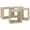 vidaXL Cube Shelf Set of 4 Sonoma oak Engineered wood Small Cube Shelf
