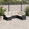vidaXL Garden Sofa Set Black PE Rattan Large Adjustable Feet