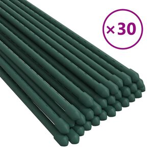 vidaXL Plant Stake Set of 30 Green Steel with polypropylene coating