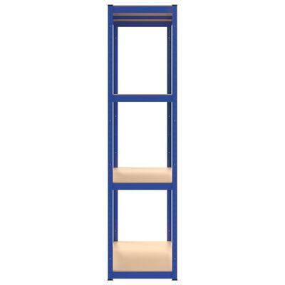 vidaXL 4-Layer Shelves 2 pcs Blue Steel&Engineered Wood
