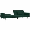 vidaXL Sofa Bed Dark Green Velvet (100% polyester), wood, plastic 2-seater