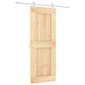 vidaXL Sliding Door with Hardware Set 31.5x82.7" Solid Wood Pine